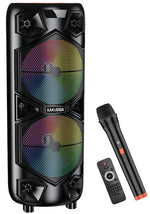 Cassa acustica ricaricabile con telecomando e microfono wireless 2x12" 60W KK-12202