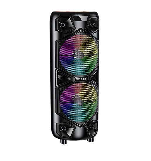 Cassa acustica ricaricabile con telecomando e microfono wireless 2x12" 60W KK-12202