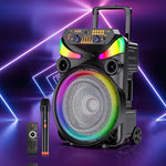 Cassa acustica portatile ricaricabile trolley 15" 40W Luce LED Bluetooth/SD/USB KK-15101