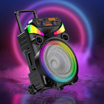 Cassa acustica portatile ricaricabile trolley 15" 40W Luce LED Bluetooth/SD/USB KK-15101