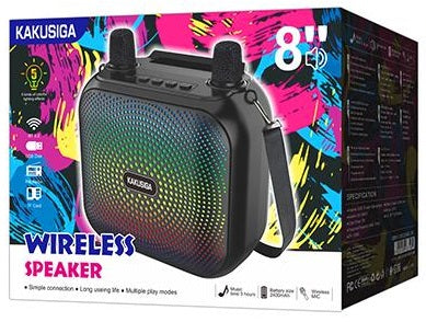Cassa acustica ricaricabile Bluetooth/USB/Scheda SD/Radio FM con 2 microfoni KK-8103