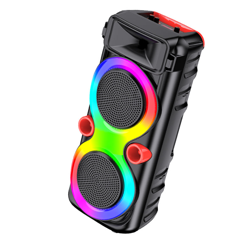 Cassa acustica portatile ricaricabile 2x8" 30W Luce LED Bluetooth TWS/SD/USB KK-8201