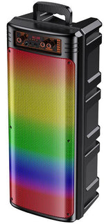 Cassa acustica ricaricabile 2x8" 30W Bluetooth/USB/AUX/SD con microfono KK-8202