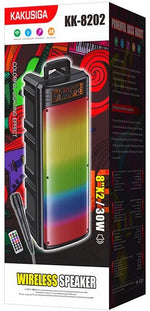 Cassa acustica ricaricabile 2x8" 30W Bluetooth/USB/AUX/SD con microfono KK-8202