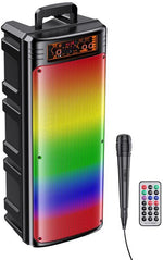 Cassa acustica ricaricabile 2x8" 30W Bluetooth/USB/AUX/SD con microfono KK-8202