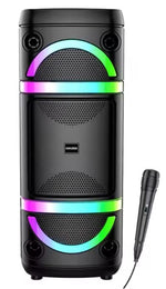 Cassa acustica ricaricabile 2x8" 40W luci LED Bluetooth/FM/USB KK-8207 KK-8207