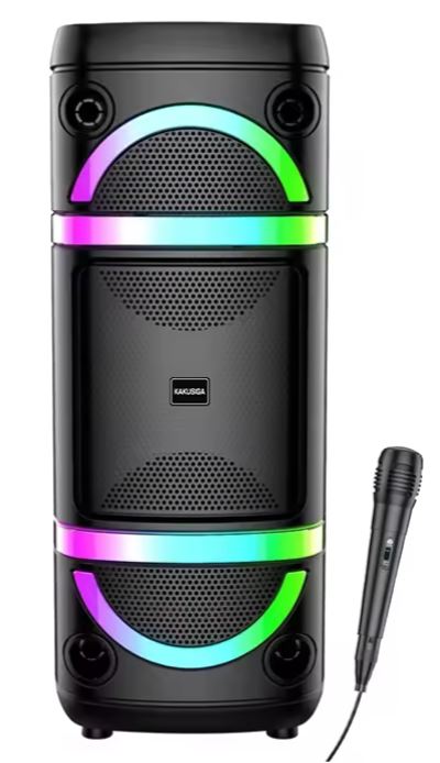 Cassa acustica ricaricabile 2x8" 40W luci LED Bluetooth/FM/USB KK-8207 KK-8207