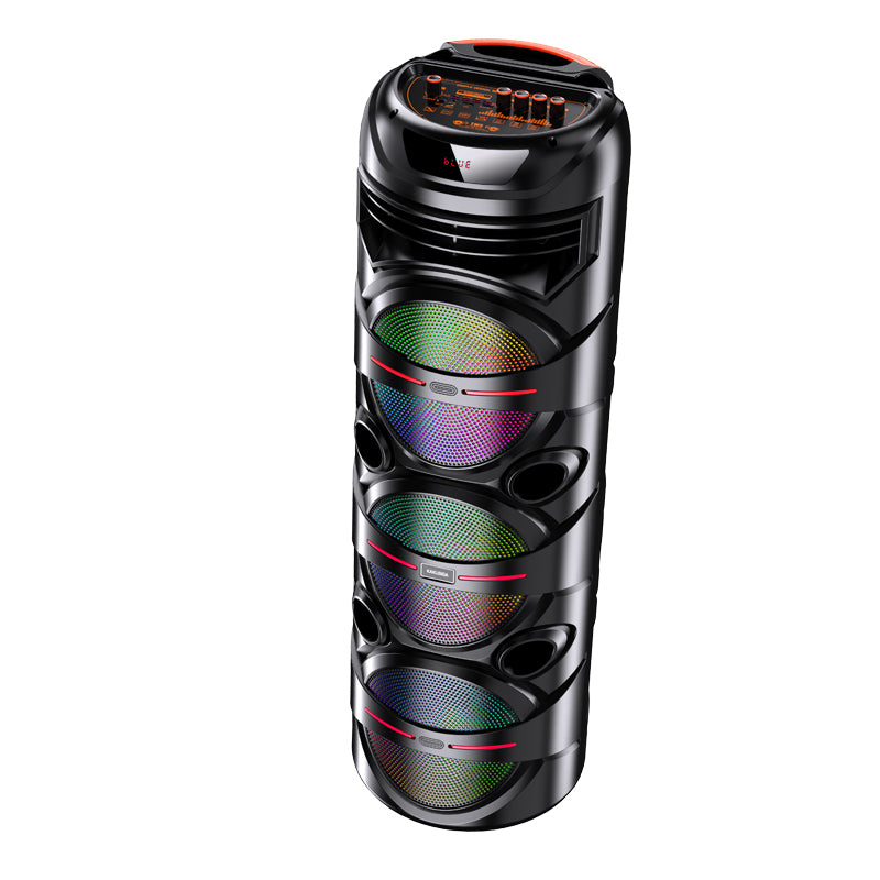 Cassa acustica portatile con tracolla 3x8" 40W Luce LED Bluetooth/Radio/USB KK-8301