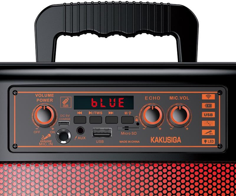 Cassa acustica ricaricabile 2x8" 30W Bluetooth/USB/AUX/SD con microfono KK-8202