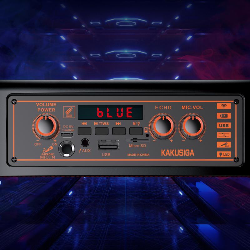 Cassa acustica ricaricabile 2x8" 30W Bluetooth/USB/AUX/SD con microfono KK-8202