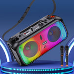 Cassa acustica portatile con tracolla 2x6.5" 30W Luce LED Bluetooth/Radio/USB KSC-1001