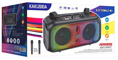Cassa acustica portatile con tracolla 2x6.5" 30W Luce LED Bluetooth/Radio/USB KSC-1001