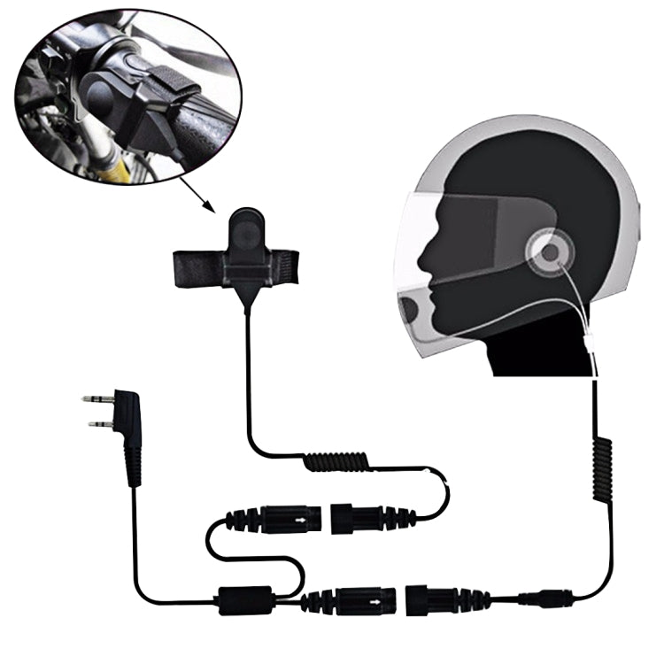 Microfono per cuffia per casco da moto con volume regolabile PTT a 2 pin per walkie-talkie radio BAOFENG