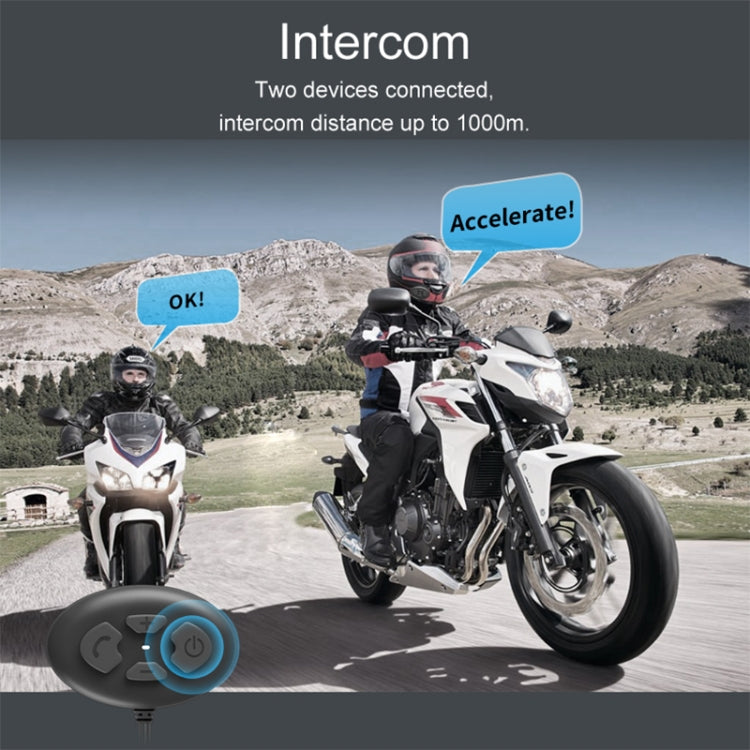 Dier DK12 800m Helmet Headset Wireless Bluetooth 5.0 Waterproof Dual Headset for Motorcycle Call with Intercom Function, DK12