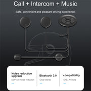 Dier DK12 800m Helmet Headset Wireless Bluetooth 5.0 Waterproof Dual Headset for Motorcycle Call with Intercom Function, DK12