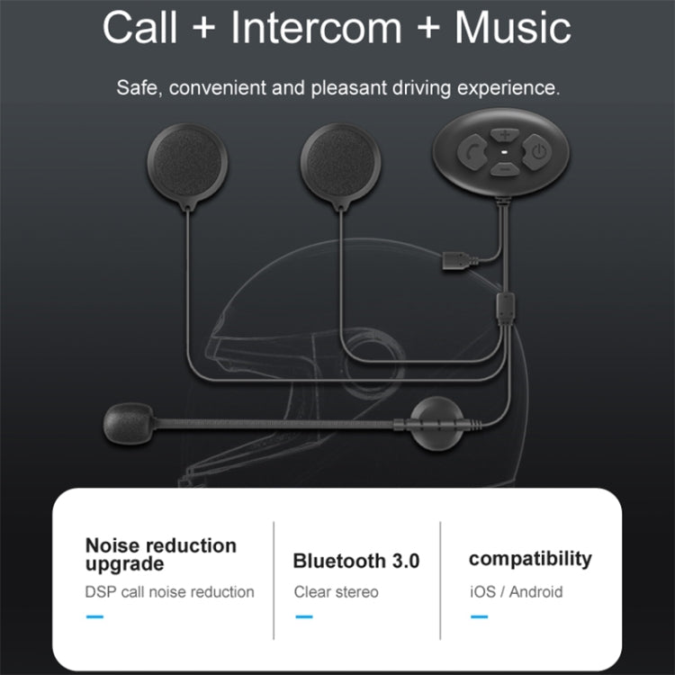 Dier DK12 800m Helmet Headset Wireless Bluetooth 5.0 Waterproof Dual Headset for Motorcycle Call with Intercom Function, DK12