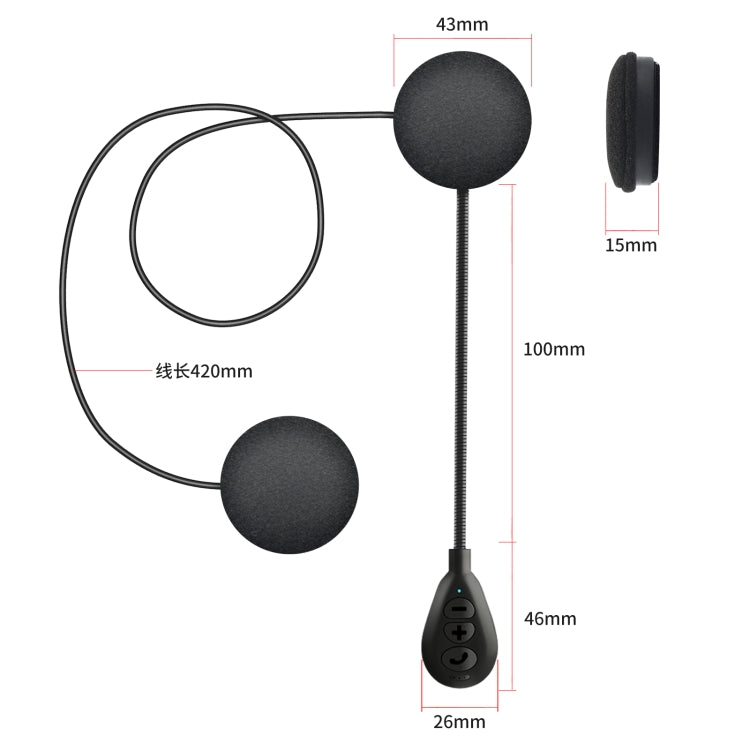 Auricolare Bluetooth V5.0 per casco moto T6