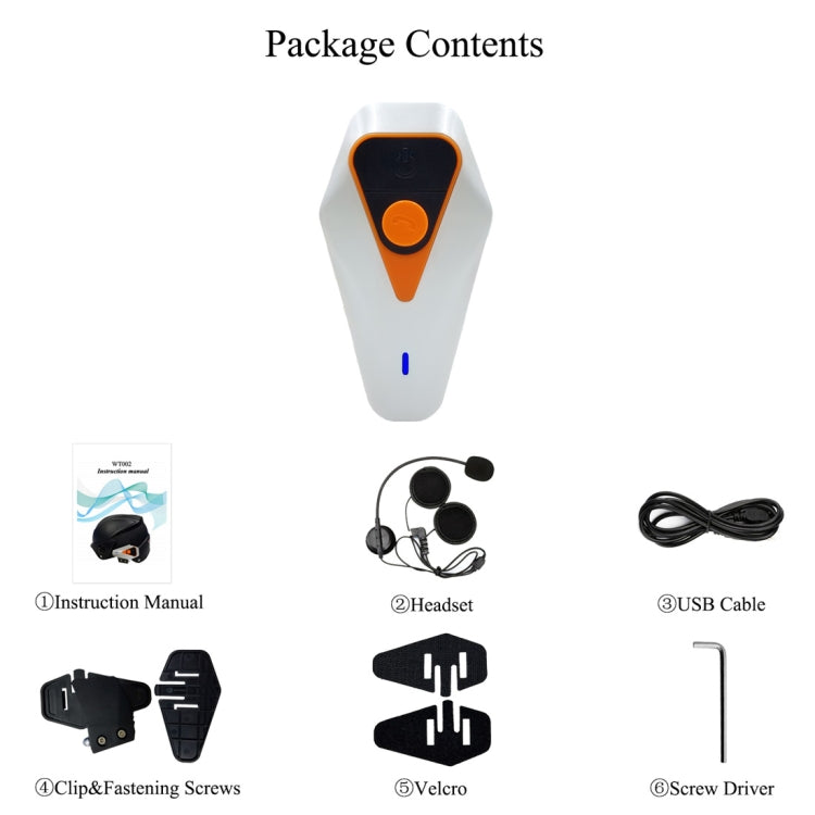 Interfono Bluetooth Moto WT002 1000m IPX5 Full Duplex