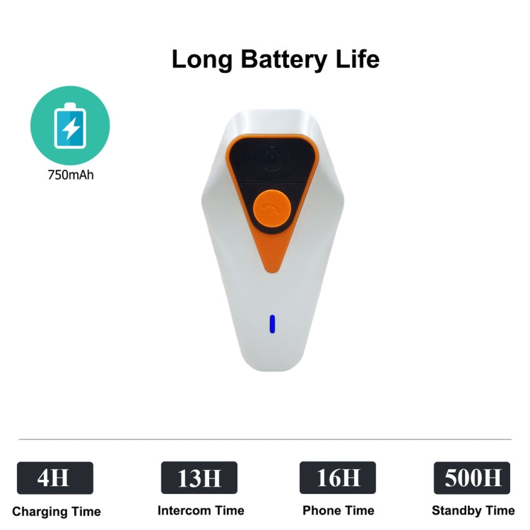 WT002 1000 m IPX5 Moto impermeabile 2 utenti Full Duplex con interfono Bluetooth Cuffie multi-interfono, supporto per ricevere chiamate, ascoltare musica e riduzione del rumore, WT002