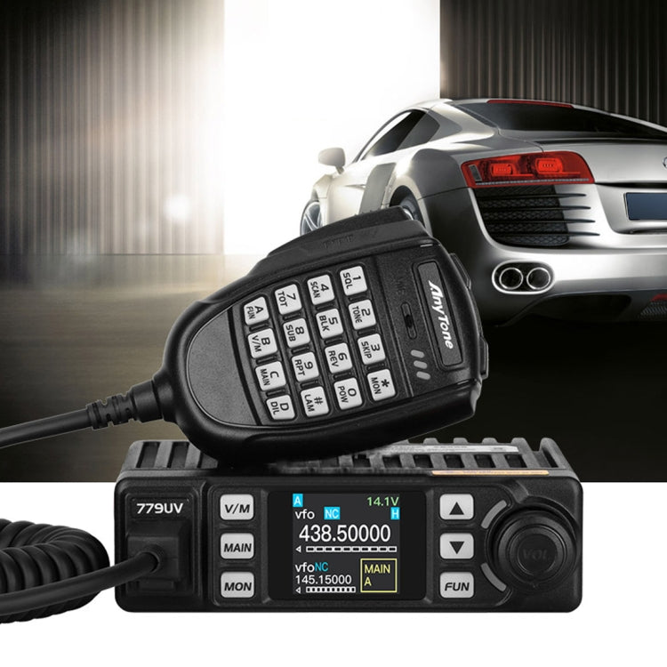 AnyTone AT-779UV Radio mobile VHF / UHF Dual Band 200CH 25W FM Autoradio mobile Walkie Talkie