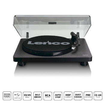 Wooden turntable with MMC Cartridge and PC Encoding Black