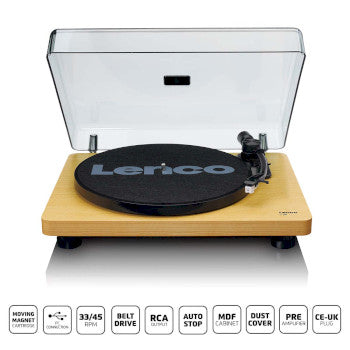 Turntable with auto-stop and PC encoding Wood