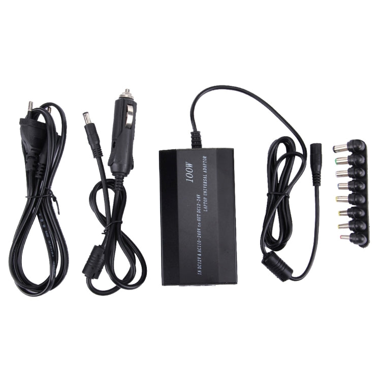 Caricabatterie universale per laptop e notebook da 100 W con caricatore per auto e adattatore di alimentazione CA e 8 adattatori di alimentazione e 1 porta USB per Samsung, Sony, Asus, Acer, IBM, HP, DELL, presa UK, AU Plug, EU Plug, UK Plug