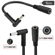 Cavo di prolunga di alimentazione CC da 15 cm, adattatore maschio-femmina a gomito da 4,5 x 3,0 mm per HP, 4.5 x 3.0mm