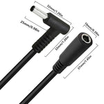 Cavo di prolunga di alimentazione CC da 15 cm, adattatore maschio-femmina a gomito da 4,5 x 3,0 mm per HP, 4.5 x 3.0mm