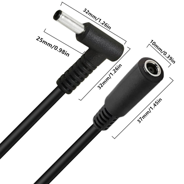 Cavo di prolunga di alimentazione CC da 15 cm, adattatore maschio-femmina a gomito da 4,5 x 3,0 mm per HP, 4.5 x 3.0mm