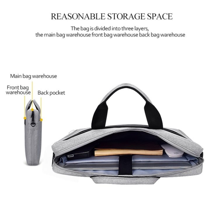 Borsa per laptop espandibile portatile resistente all'usura impermeabile in tessuto Oxford DJ06 per laptop da 13,3 pollici, con tracolla staccabile, 13.3 inch