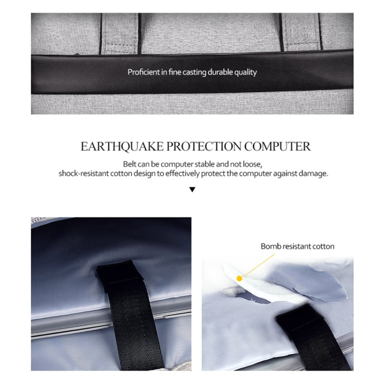 Borsa per laptop espandibile portatile resistente all'usura impermeabile in tessuto Oxford DJ06 per laptop da 14,1 pollici, con tracolla staccabile, 14.1 inch
