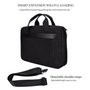 Borsa per laptop espandibile portatile resistente all'usura impermeabile in tessuto Oxford DJ06 per laptop da 15,4 pollici, con tracolla staccabile, 15.4 inch