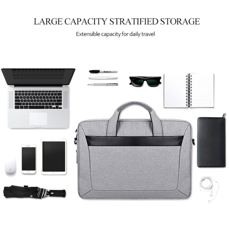 Borsa per laptop espandibile portatile resistente all'usura impermeabile in tessuto Oxford DJ06 per laptop da 15,6 pollici, con tracolla staccabile, 15.6 inch