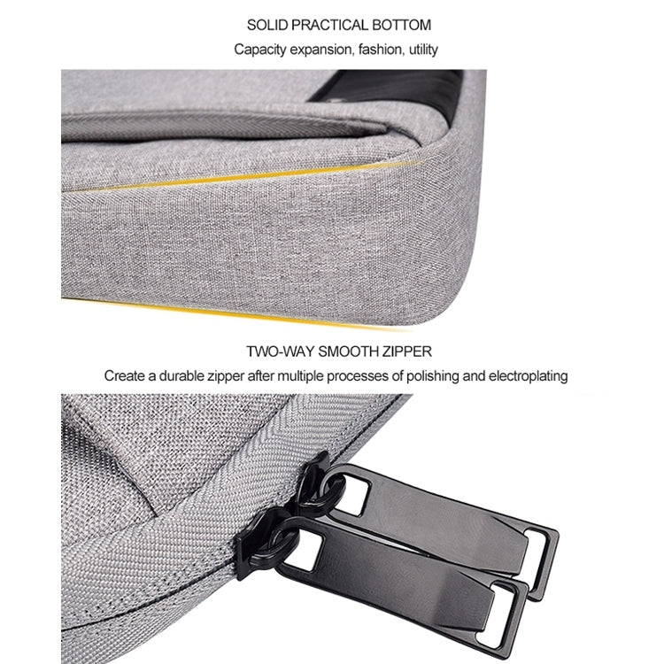 Borsa per laptop resistente all'usura impermeabile in tessuto Oxford DJ08 per laptop da 13,3 pollici, con maniglia nascosta, tirante per bagagli e tracolla regolabile, 13.3 inch