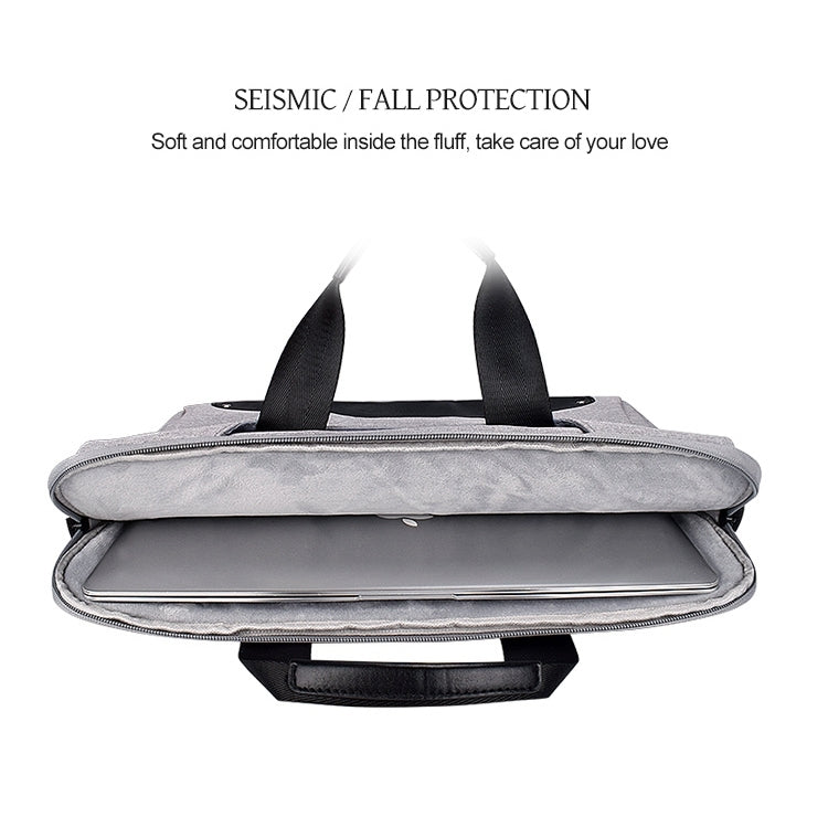 Borsa per laptop resistente all'usura impermeabile in tessuto Oxford DJ08 per laptop da 14,1 pollici, con maniglia nascosta, tirante per bagagli e tracolla regolabile, 14.1 inch