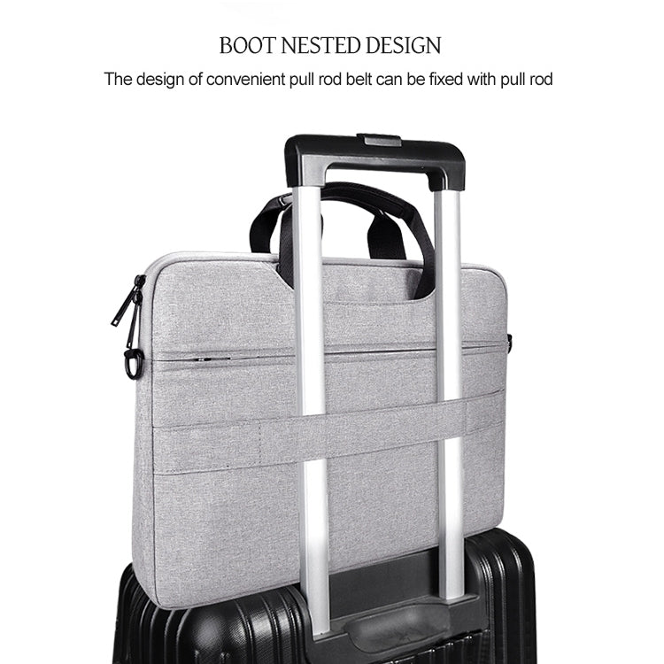 Borsa per laptop resistente all'usura impermeabile in tessuto Oxford DJ08 per laptop da 14,1 pollici, con maniglia nascosta, tirante per bagagli e tracolla regolabile, 14.1 inch