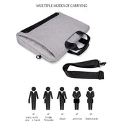 Borsa per laptop resistente all'usura impermeabile in tessuto Oxford DJ08 per laptop da 15,4 pollici, con maniglia nascosta, tirante per bagagli e tracolla regolabile, 15.4 inch