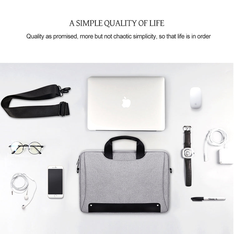 Borsa per laptop resistente all'usura impermeabile in tessuto Oxford DJ08 per laptop da 15,4 pollici, con maniglia nascosta, tirante per bagagli e tracolla regolabile, 15.4 inch