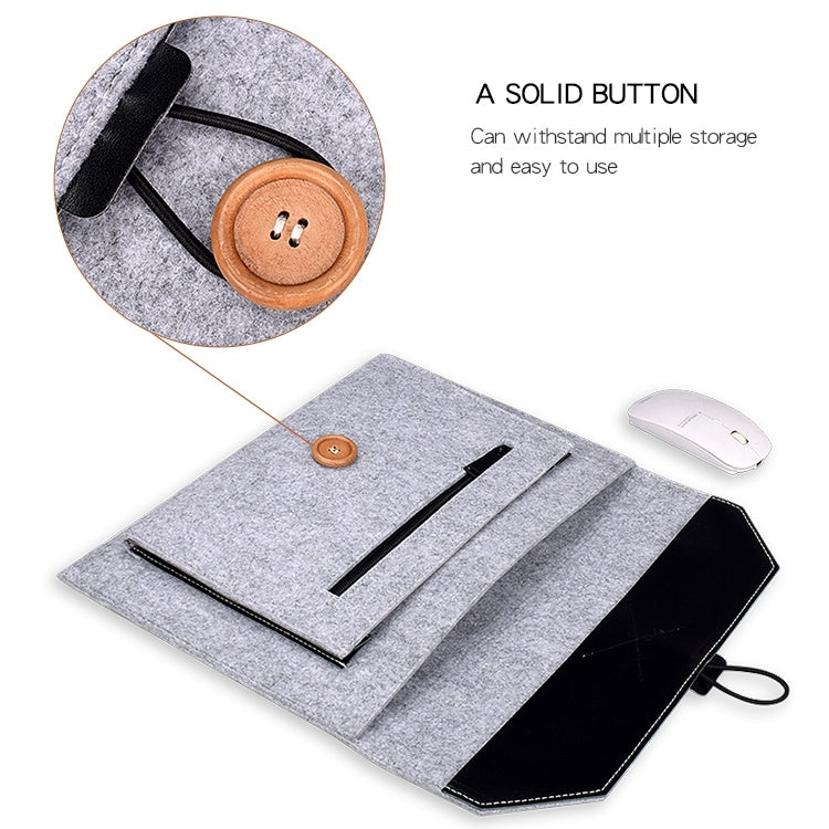 Borsa interna multiuso per laptop con bottoni in feltro ND06 per laptop da 12,5 pollici, 12.5 inch