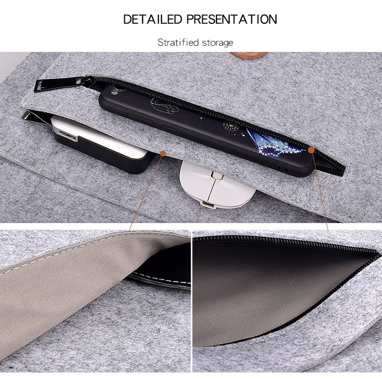 Borsa interna multiuso per laptop con bottoni in feltro ND06 per laptop da 12,5 pollici, 12.5 inch