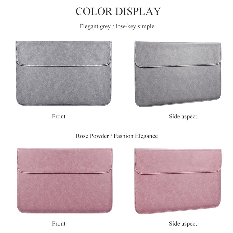 PU01S Borsa interna per laptop con fibbia magnetica invisibile orizzontale in pelle PU per laptop da 13,3 pollici, con borsa piccola, 13.3 inch with Small Bag