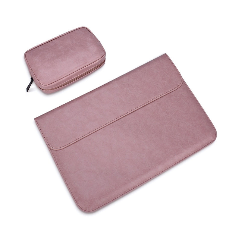 PU01S Borsa interna per laptop con fibbia magnetica invisibile orizzontale in pelle PU per laptop da 13,3 pollici, con borsa piccola, 13.3 inch with Small Bag