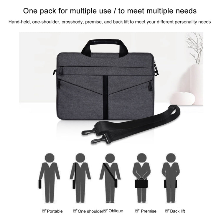 Borsa per laptop con cerniera portatile da 14,1 pollici traspirante e resistente all'usura, con tracolla, 14.1 inch