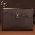 Borsa universale per tablet portatile con cerniera aziendale in vera pelle da 13 pollici e inferiore, 13 inch