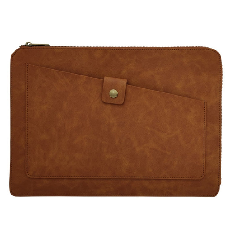 Borsa universale per tablet portatile da lavoro in vera pelle con cerniera per 15 pollici e inferiori, 15 inch