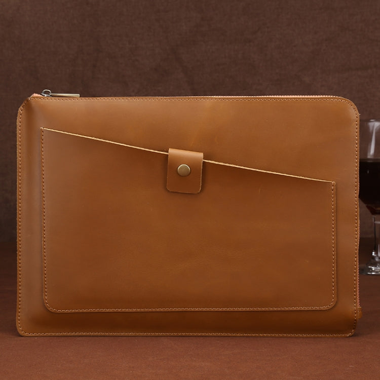 Borsa universale con cerniera per tablet portatile da lavoro in vera pelle per 13,3 pollici e inferiori, 13.3 inch