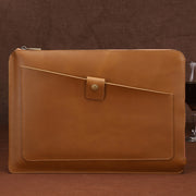 Borsa universale con cerniera per tablet portatile da lavoro in vera pelle per 13,3 pollici e inferiori, 13.3 inch