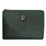 Borsa universale per tablet portatile da lavoro in vera pelle con cerniera per 15,4 pollici e inferiori, 15.4 inch