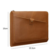 Borsa universale per tablet portatile da lavoro in vera pelle con cerniera per 15,4 pollici e inferiori, 15.4 inch